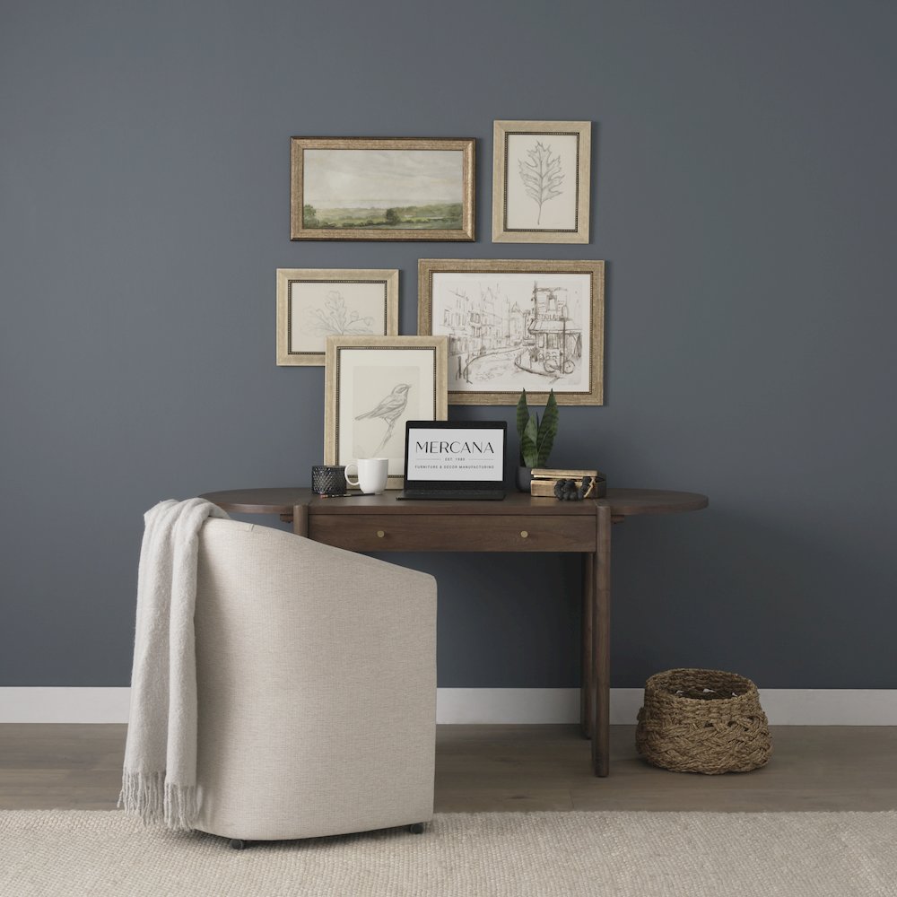Sohan Dark Brown Elm Wood Oblong Desk. Picture 5