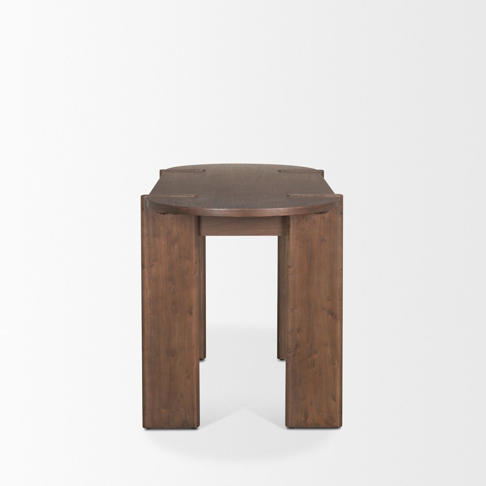 Sohan Dark Brown Elm Wood Oblong Desk. Picture 8