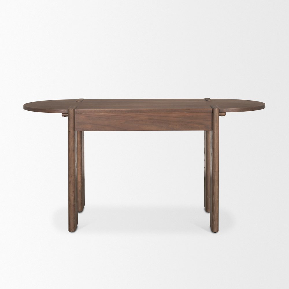 Sohan Dark Brown Elm Wood Oblong Desk. Picture 9