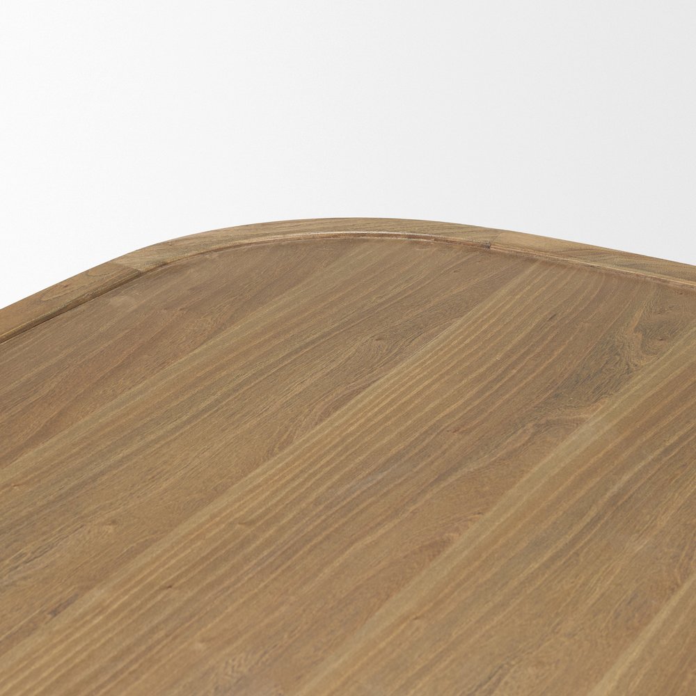 Rectangular Natural Brown Column Legs Coffee Table. Picture 7