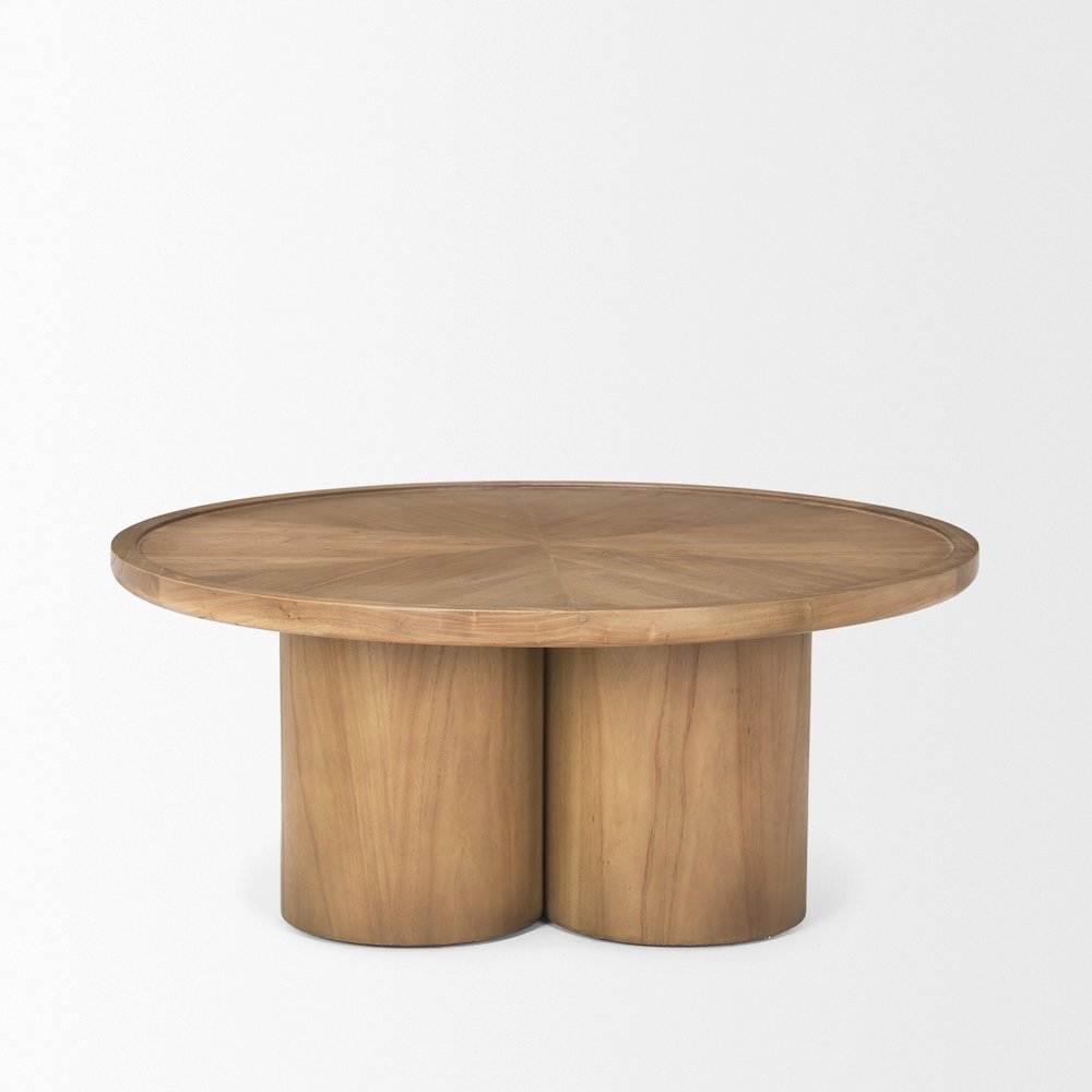 Medium Brown Round Coffee Table. Picture 4