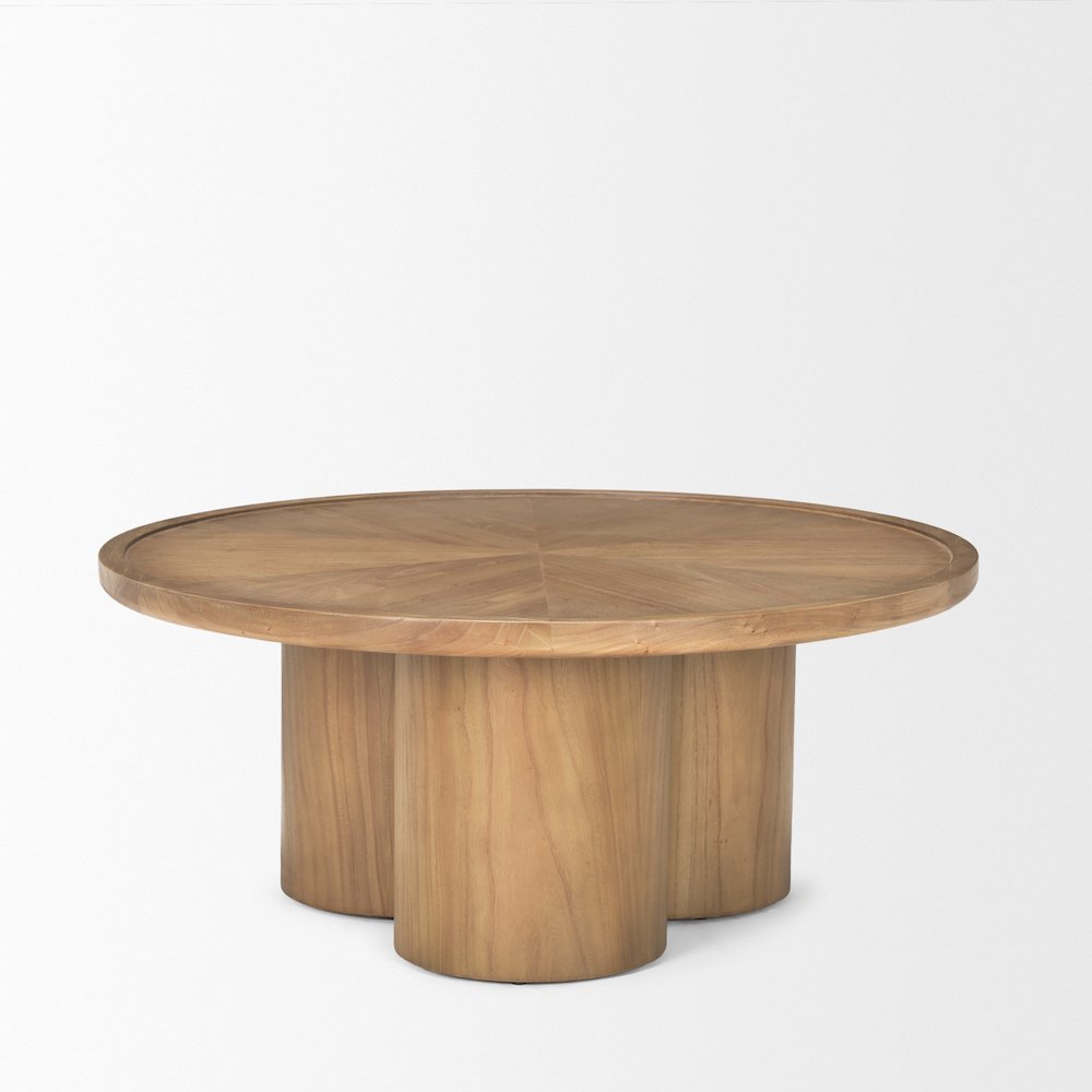 Medium Brown Round Coffee Table. Picture 5
