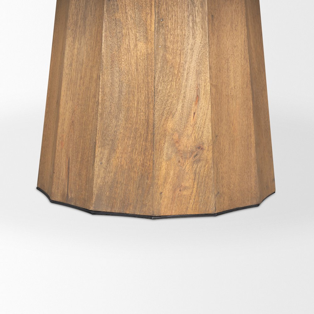 Swanson 60" Light Brown Wood Round Pedestal Dining Table. Picture 2