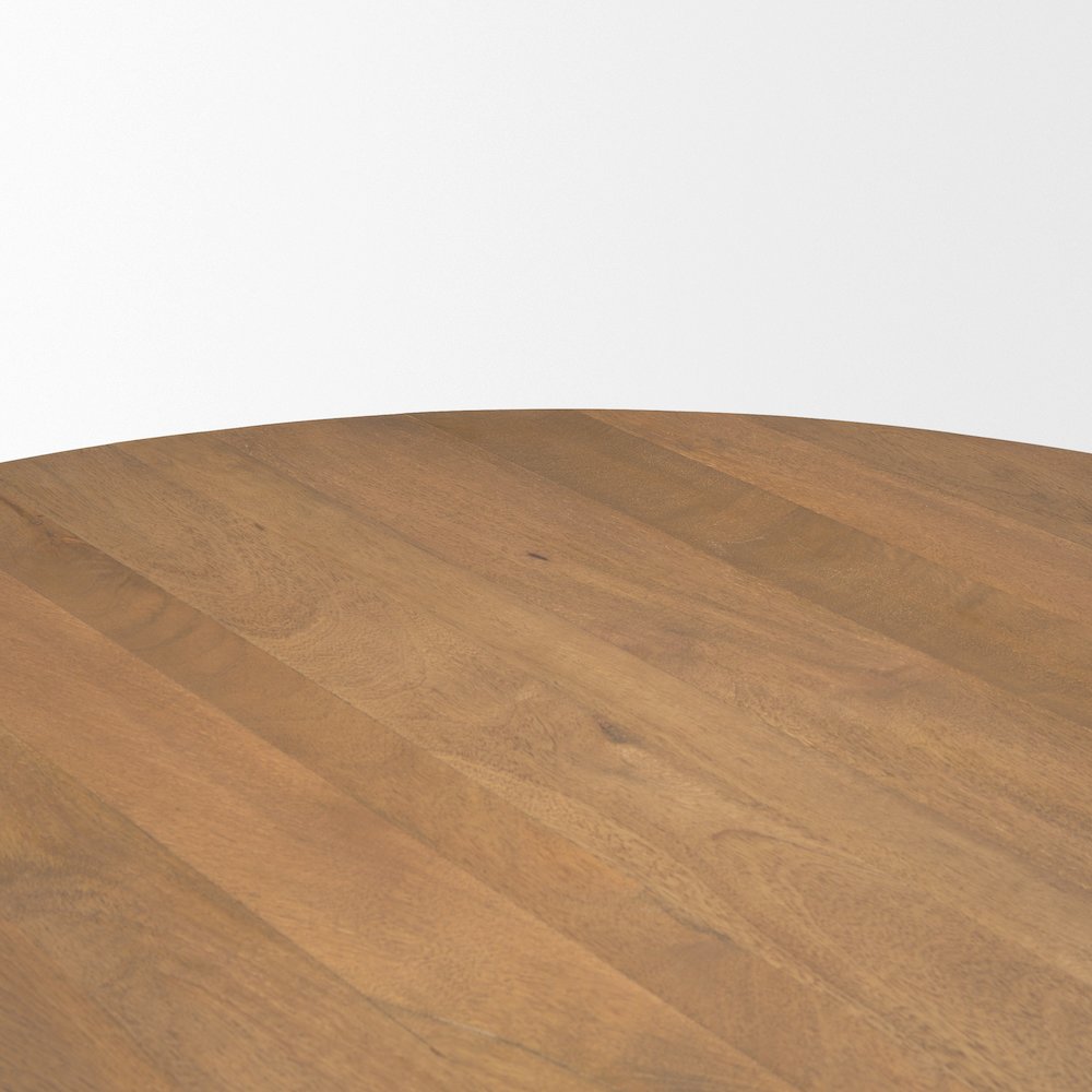 Swanson 60" Light Brown Wood Round Pedestal Dining Table. Picture 8