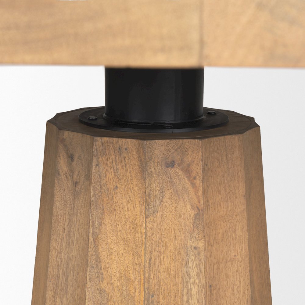 Swanson 60" Light Brown Wood Round Pedestal Dining Table. Picture 10