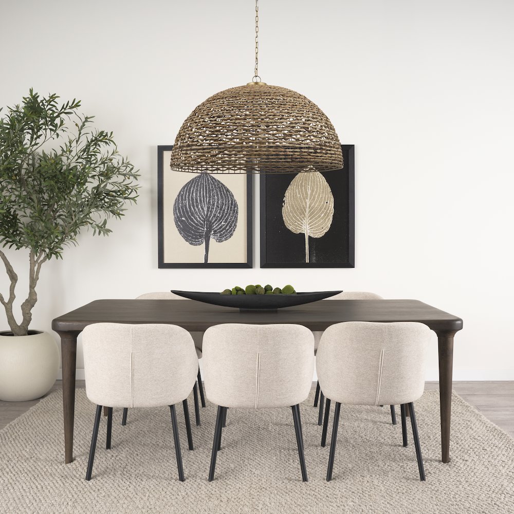 Suvan 84L Medium Dark Brown Rectangular Wood Dining Table. Picture 3