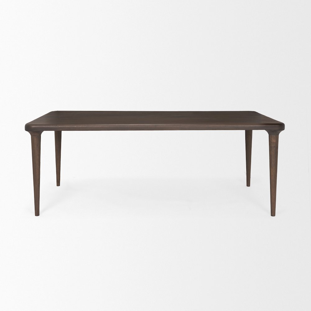 Suvan 84L Medium Dark Brown Rectangular Wood Dining Table. Picture 5