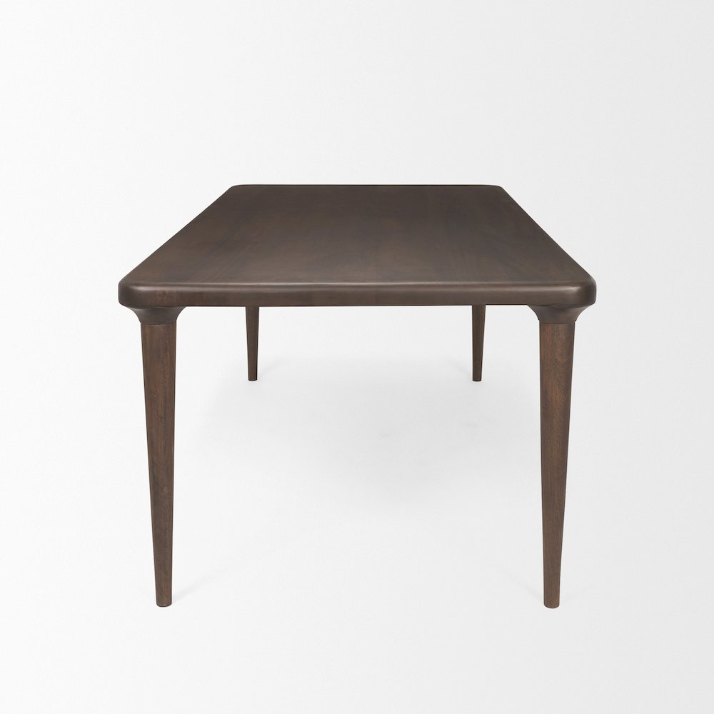 Suvan 84L Medium Dark Brown Rectangular Wood Dining Table. Picture 6