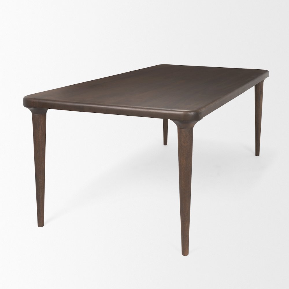 Suvan 84L Medium Dark Brown Rectangular Wood Dining Table. Picture 7
