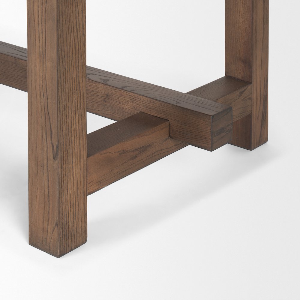 Suke 84" Medium Brown Rectangular Oak Dining Table. Picture 2