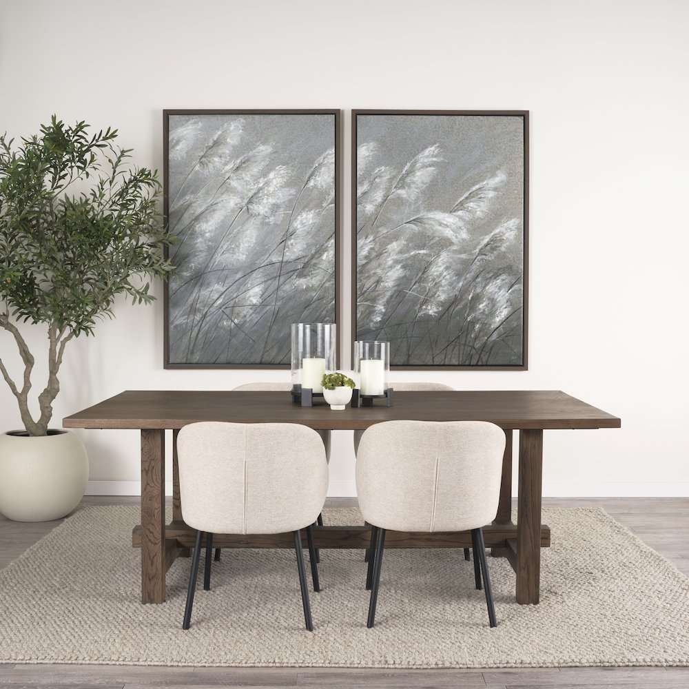 Suke 84" Medium Brown Rectangular Oak Dining Table. Picture 3