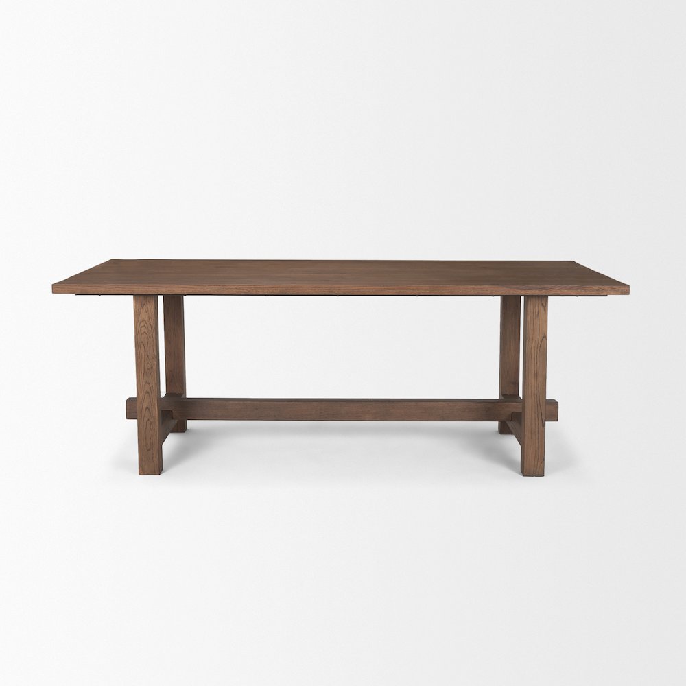 Suke 84" Medium Brown Rectangular Oak Dining Table. Picture 5