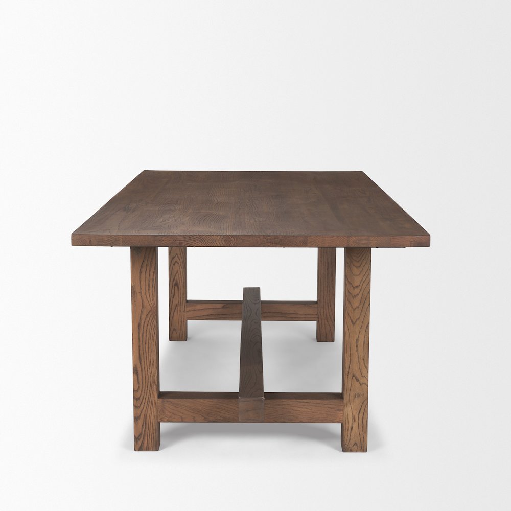 Suke 84" Medium Brown Rectangular Oak Dining Table. Picture 6