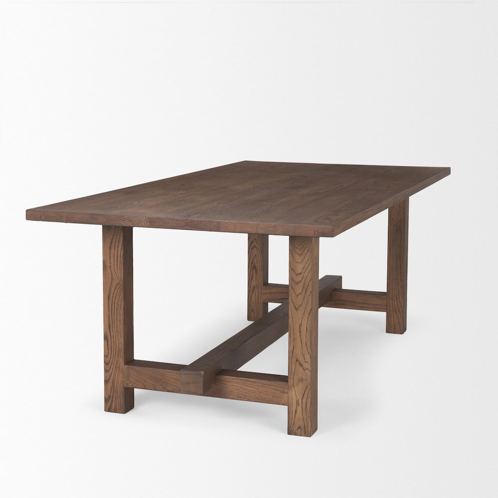 Suke 84" Medium Brown Rectangular Oak Dining Table. Picture 7