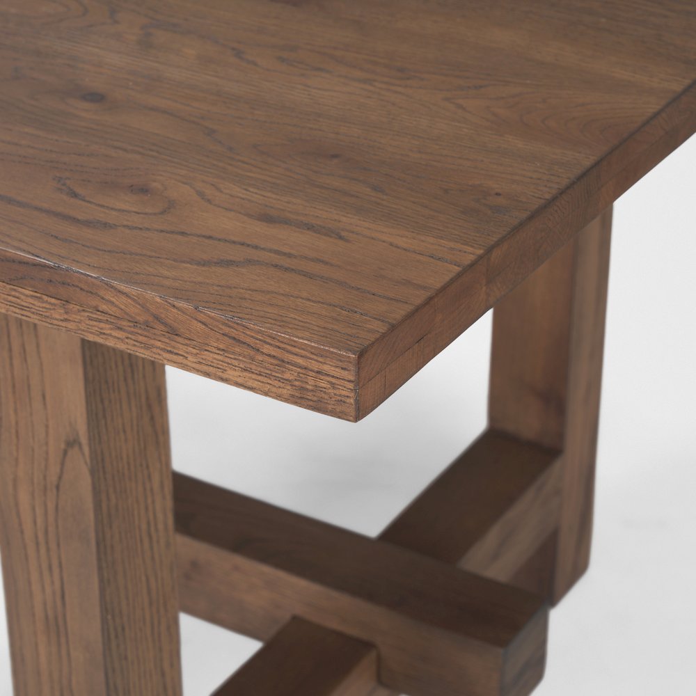 Suke 84" Medium Brown Rectangular Oak Dining Table. Picture 9