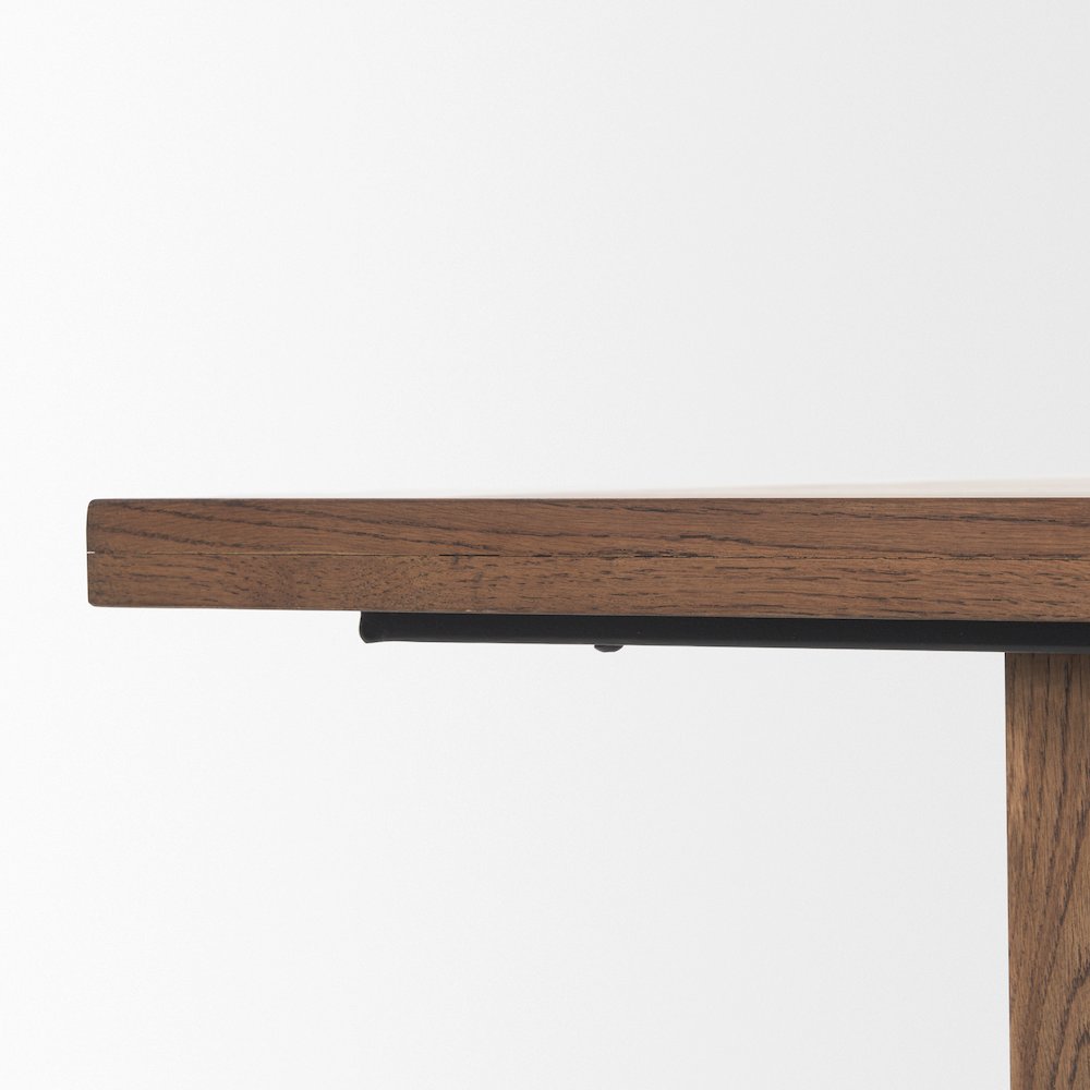 Suke 84" Medium Brown Rectangular Oak Dining Table. Picture 10