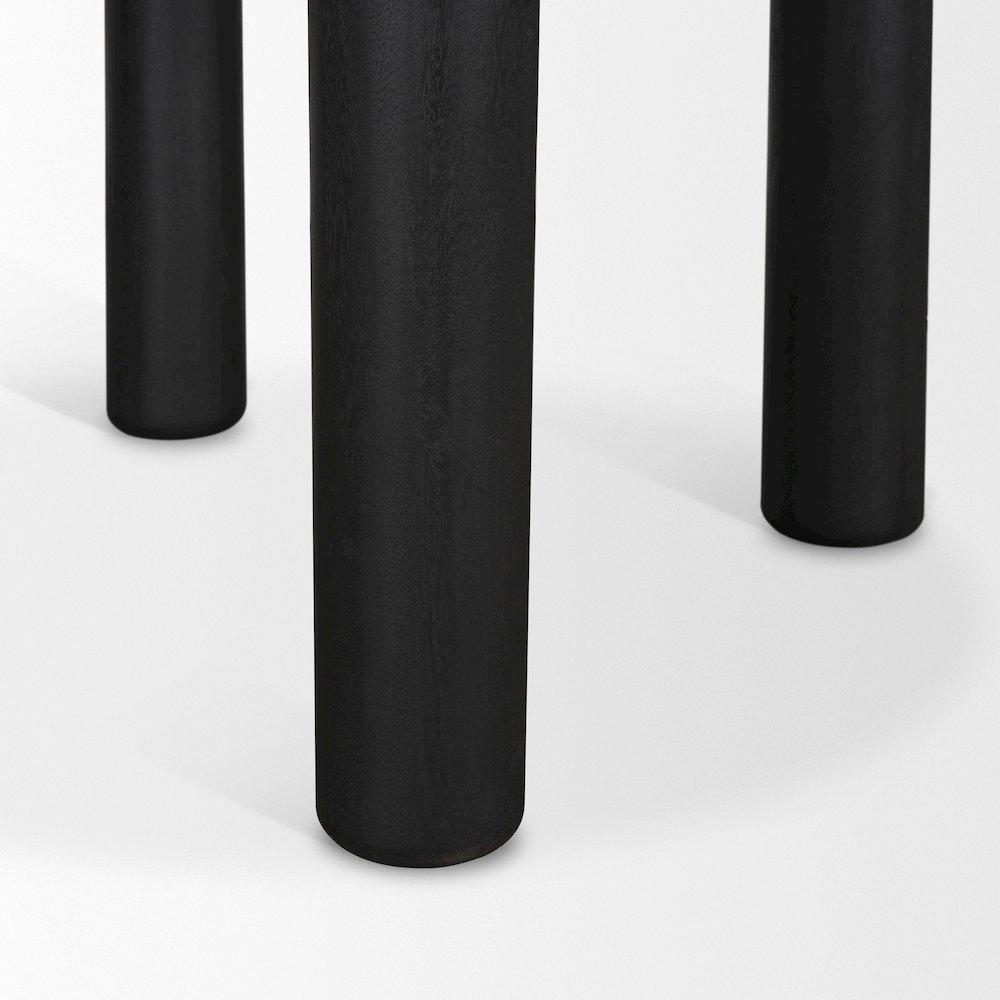 Soma Textured Black Acacia Wood Round Dining Table. Picture 2