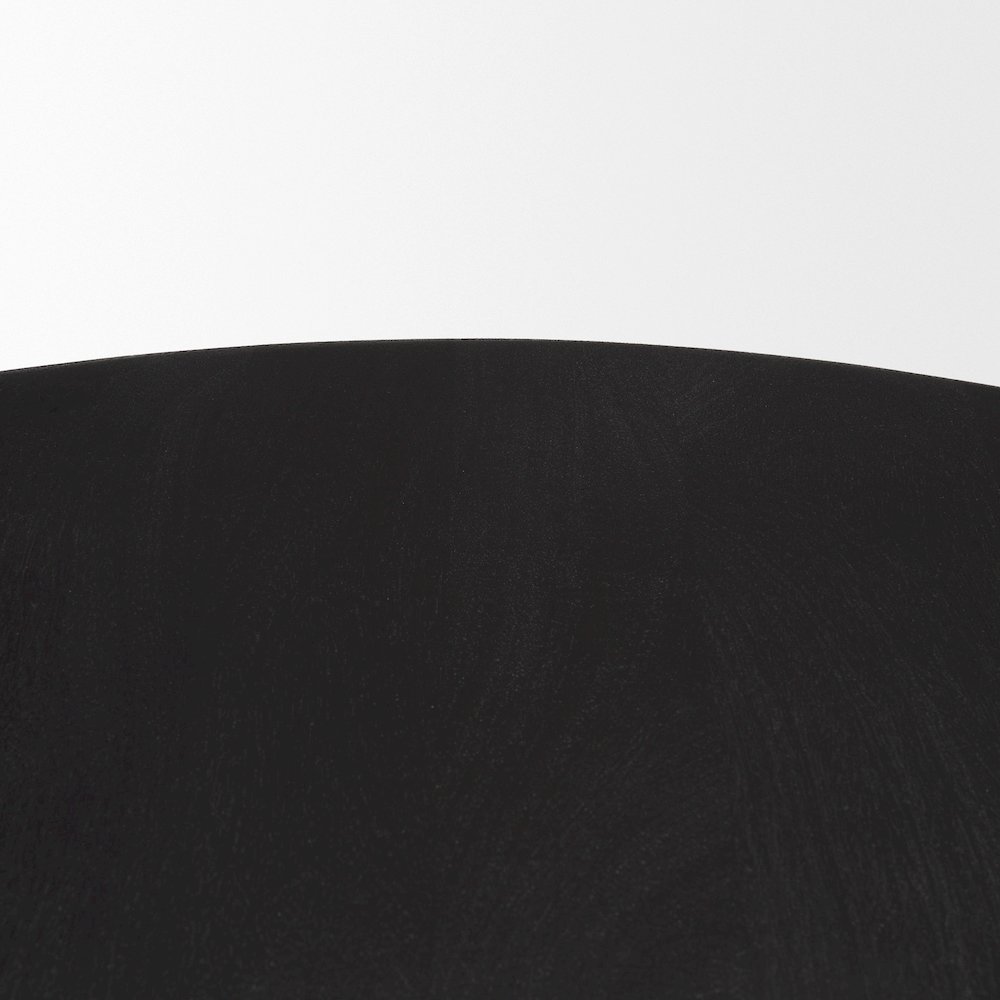 Soma Textured Black Acacia Wood Round Dining Table. Picture 8