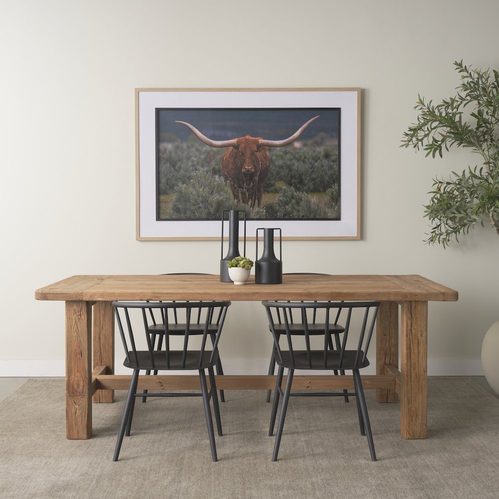 Stetson 84" Rectangular Natural Brown Wood Dining Table. Picture 4