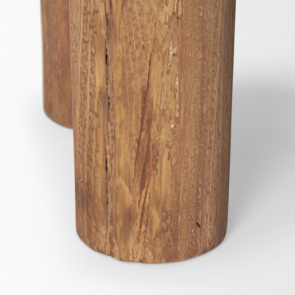 Tucson Natural Wood Round Black Oak Top Side Table. Picture 2