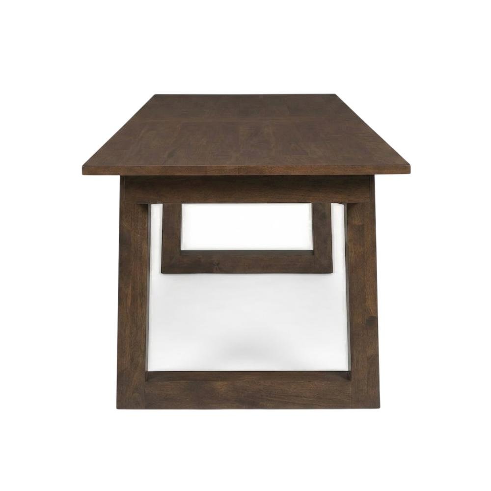 Dark Brown Extendable Dining Table with Oak and Birch Legs. Picture 4