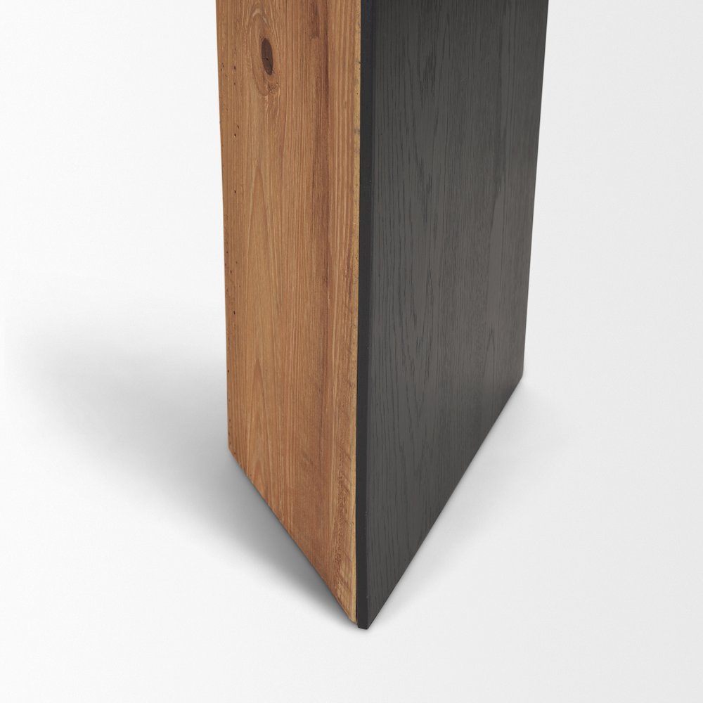 Natural Wood Black Oak Waterfall Console Table. Picture 3