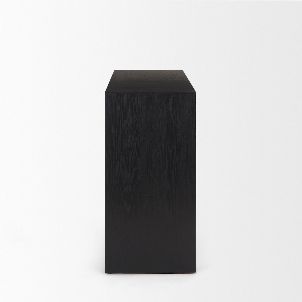 Natural Wood Black Oak Waterfall Console Table. Picture 8