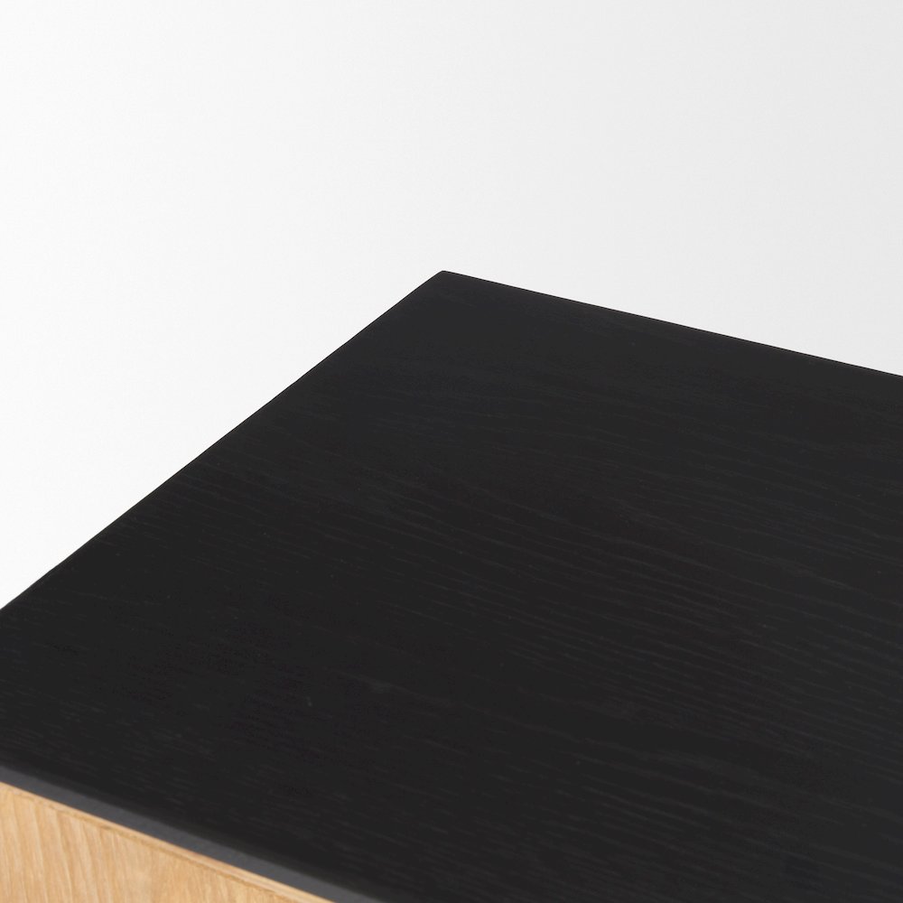 Natural Wood Black Oak Waterfall Console Table. Picture 11