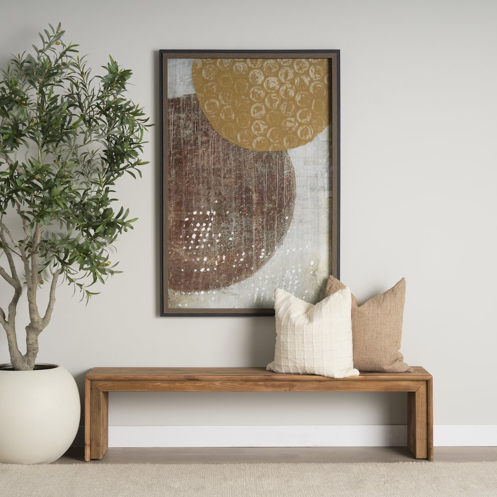 Rectangular Recycled Wooden Bench. Picture 2