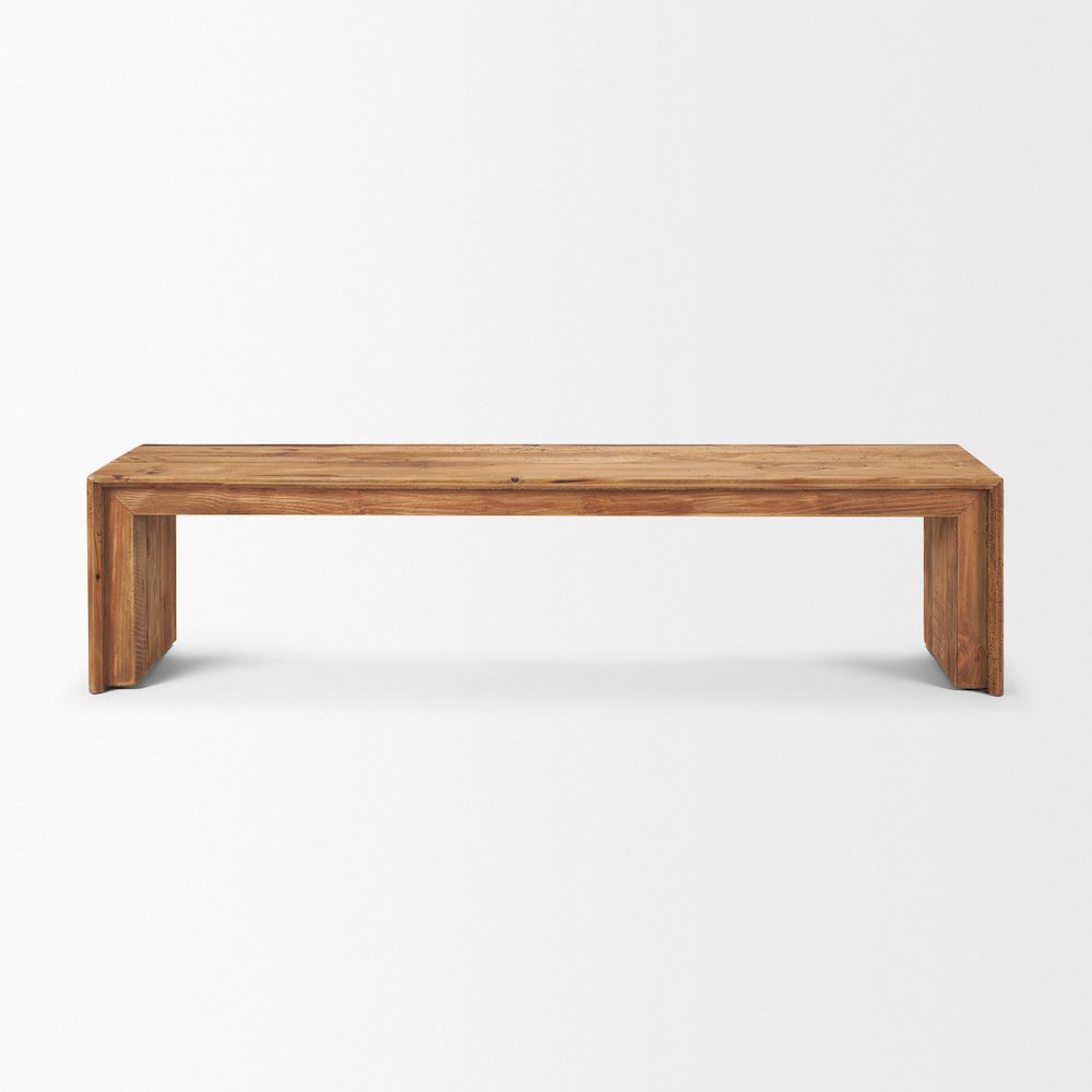 Rectangular Recycled Wooden Bench. Picture 4