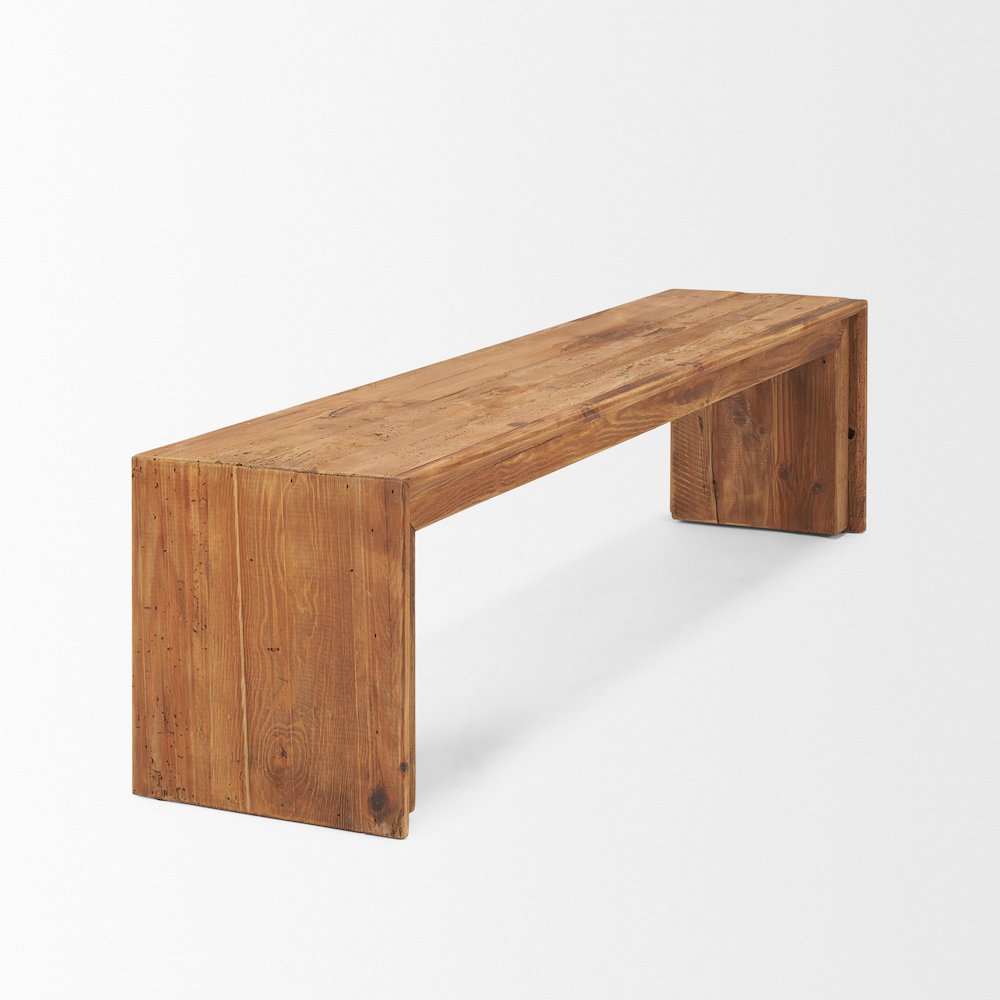 Rectangular Recycled Wooden Bench. Picture 6