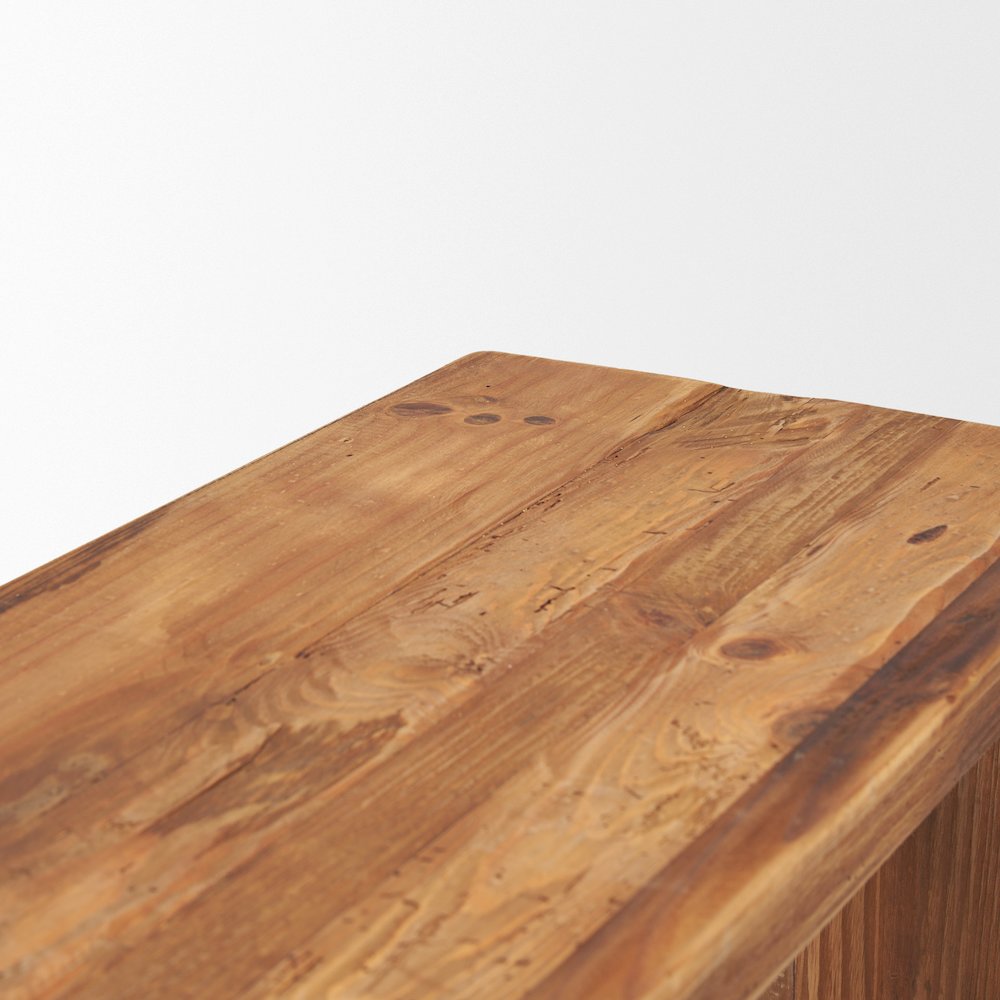 Rectangular Recycled Wooden Bench. Picture 7