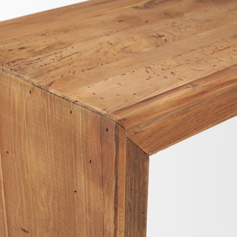 Rectangular Recycled Wooden Bench. Picture 8