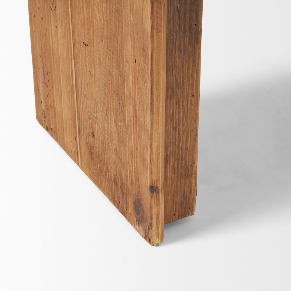 Rectangular Recycled Wooden Bench. Picture 9