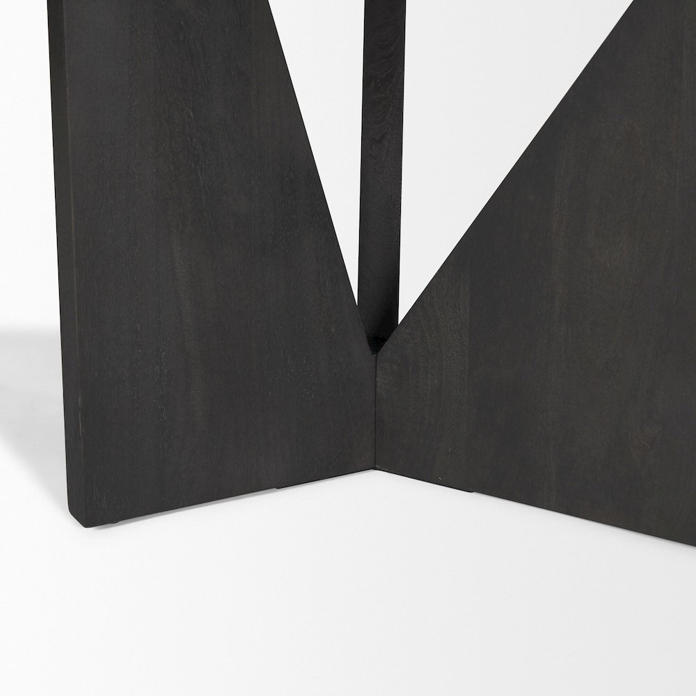Tarro 84" Rectangular Textured Black Wood Geometrical Base Dining Table. Picture 2