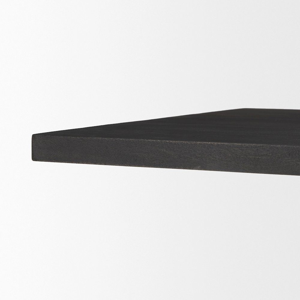 Tarro 84" Rectangular Textured Black Wood Geometrical Base Dining Table. Picture 10