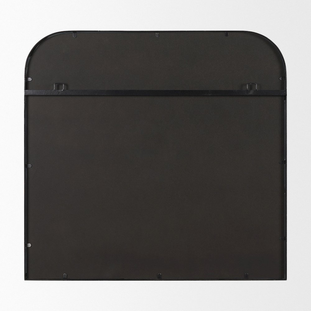 Timon Brushed Black Metal Frame Square Arched Mirror. Picture 4