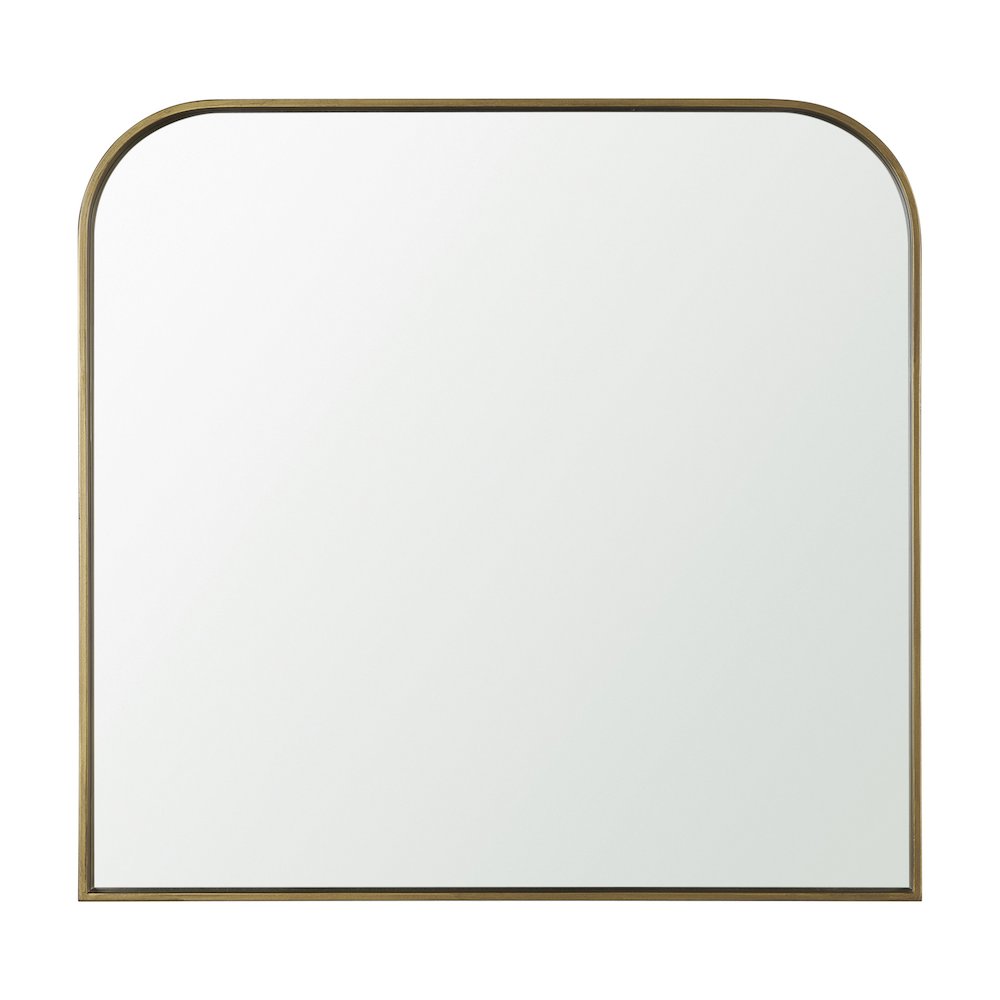 Timon Brushed Gold Square Arched Mirror. Picture 1