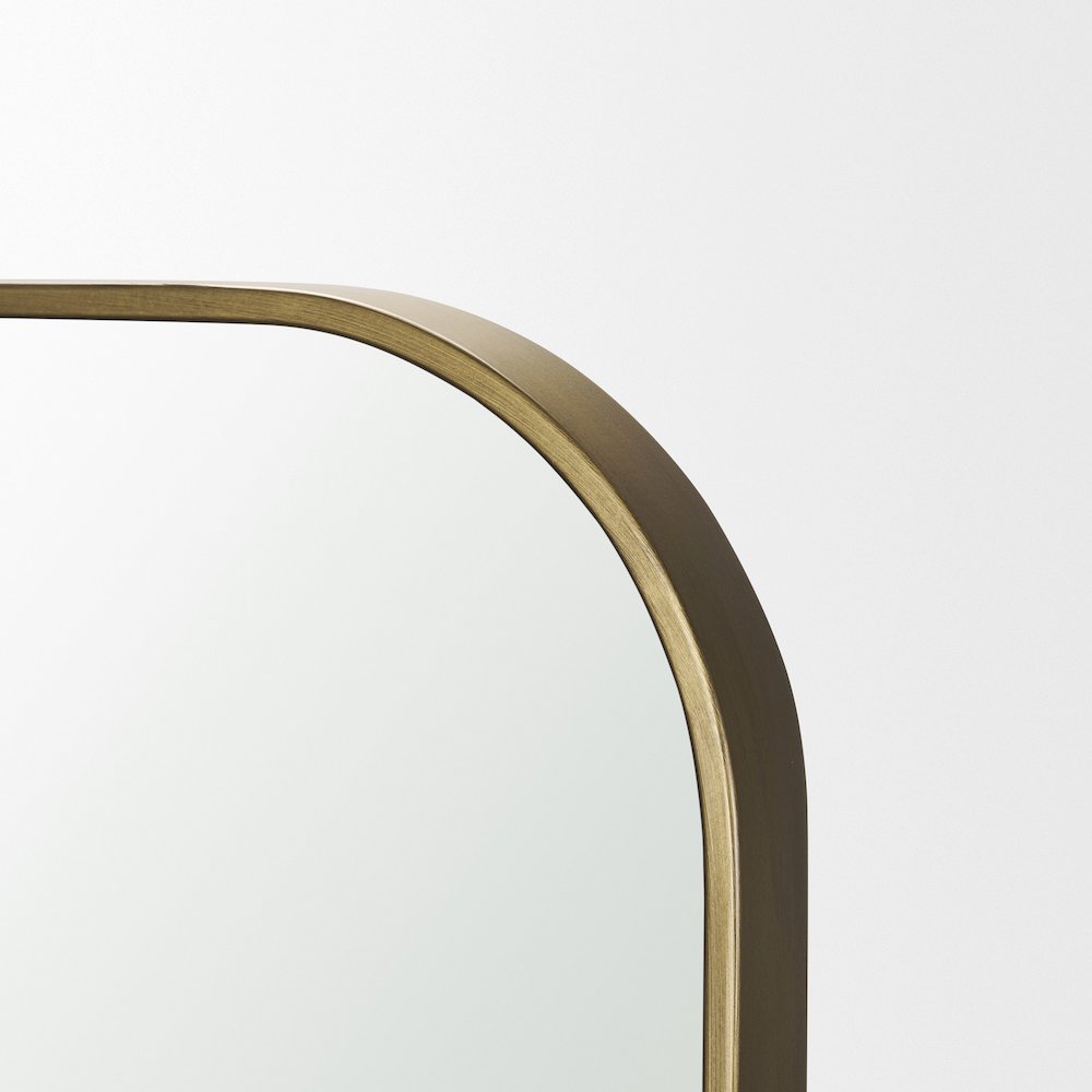 Timon Brushed Gold Square Arched Mirror. Picture 4