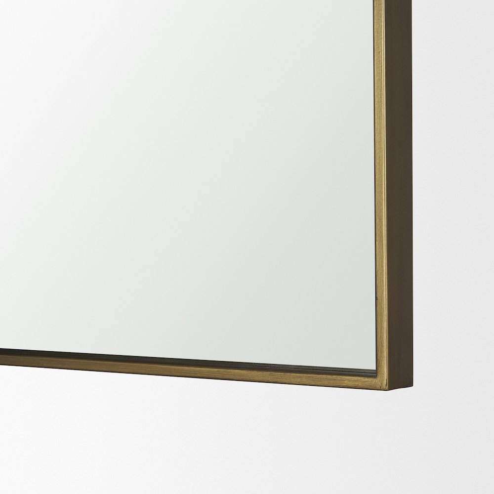 Timon Brushed Gold Square Arched Mirror. Picture 5