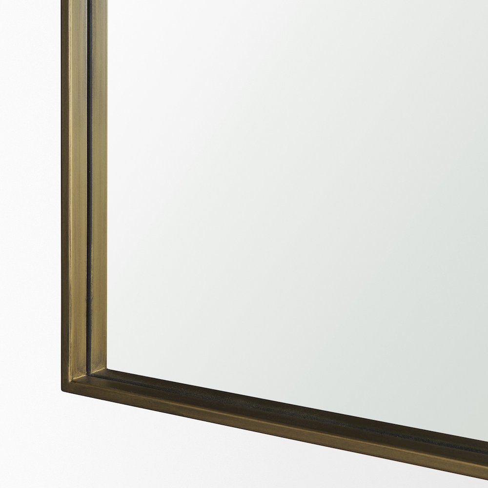 Timon Brushed Gold Square Arched Mirror. Picture 6