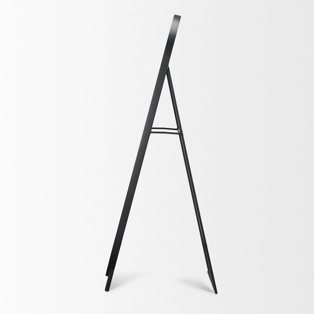 Tillie Oblong Matte Black Metal Standing Floor Mirror. Picture 3
