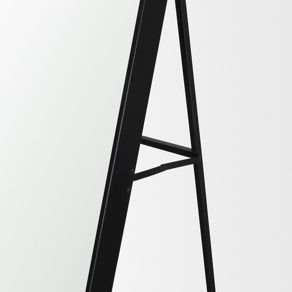 Tillie Oblong Matte Black Metal Standing Floor Mirror. Picture 6