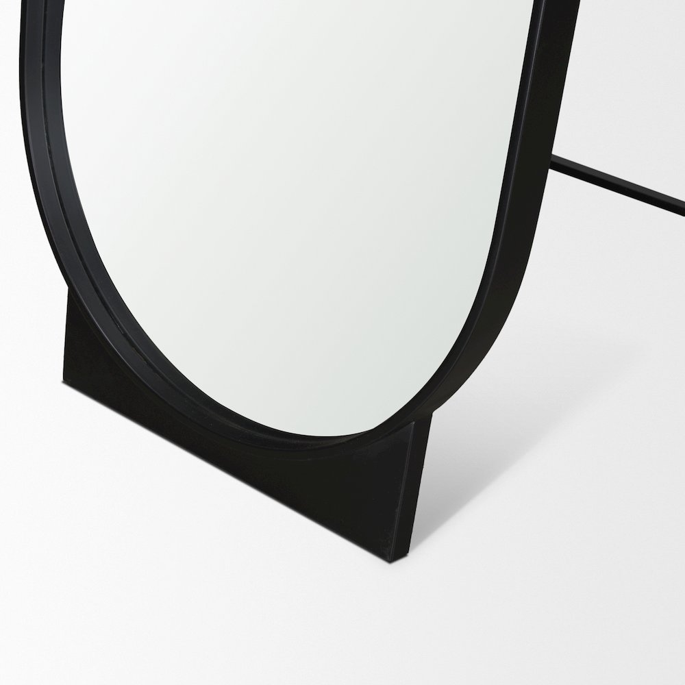 Tillie Oblong Matte Black Metal Standing Floor Mirror. Picture 7