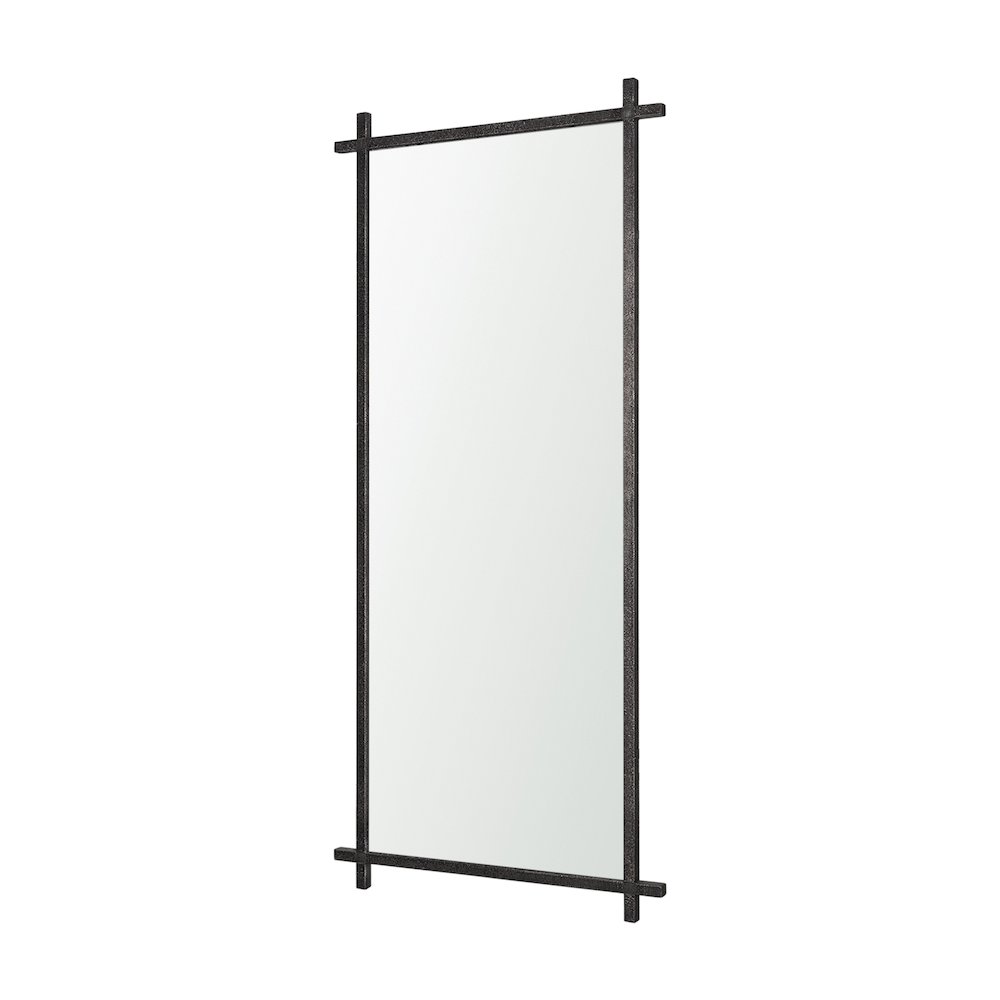 TorGunmetal Textured Metal Cross Frame Wall Mirror. Picture 1