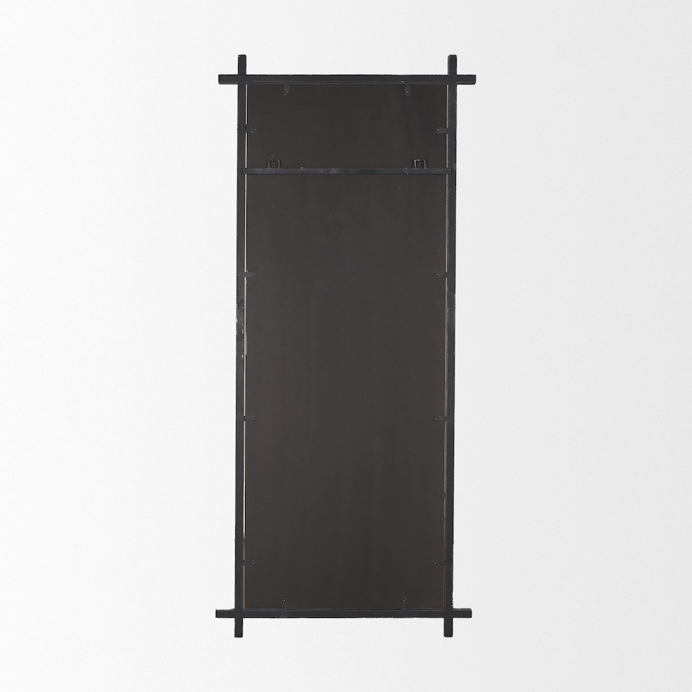 TorGunmetal Textured Metal Cross Frame Wall Mirror. Picture 3