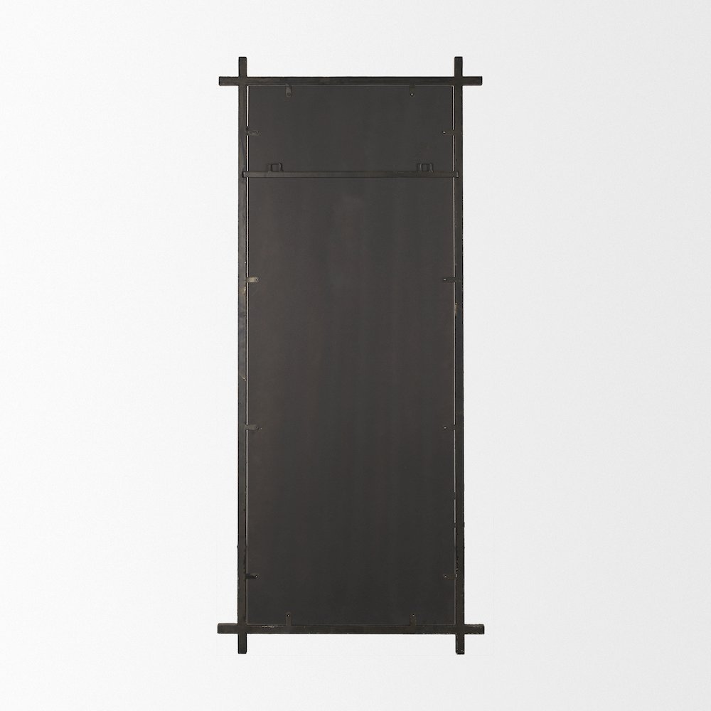 TorTextured Gold Metal Cross Frame Wall Mirror. Picture 3