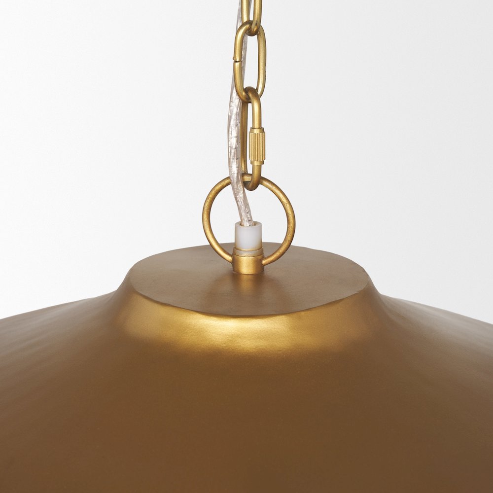 Titus 1-Light Brass Finished Metal Disc Pendant. Picture 5