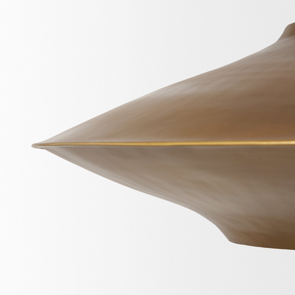 Titus 1-Light Brass Finished Metal Disc Pendant. Picture 6
