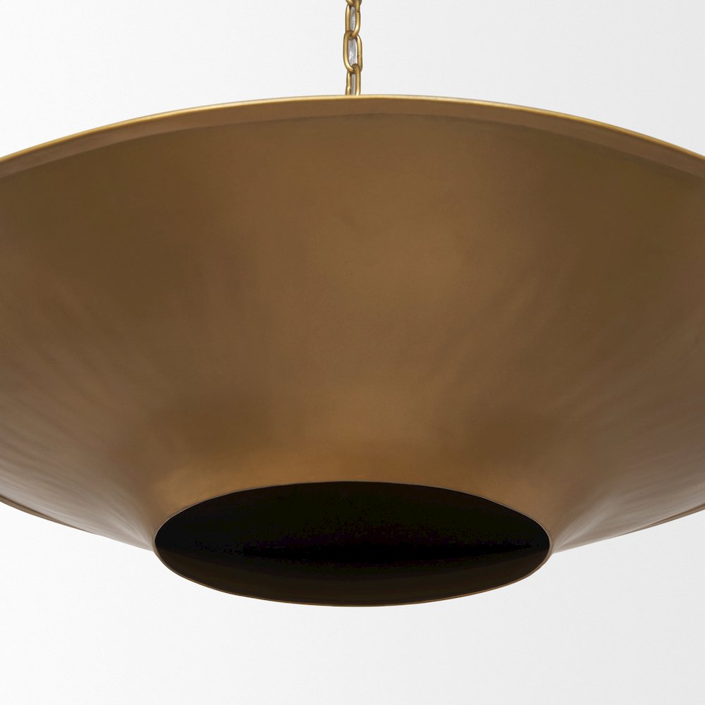 Titus 1-Light Brass Finished Metal Disc Pendant. Picture 7